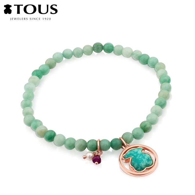 tous /桃丝熊925银18k金小熊手链 TOUS桃丝熊手链