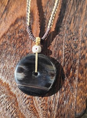 羊角大平安扣吊坠编织绳毛衣项链定制中国风吉祥新年生日节日礼物