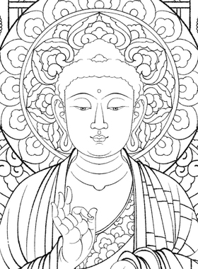 工笔画白描底稿佛像人物线稿装饰画敦煌壁画底稿白描手工绘画素材