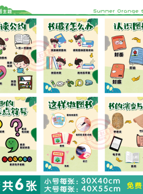 幼儿园阅读公约拯救书宝宝墙贴纸