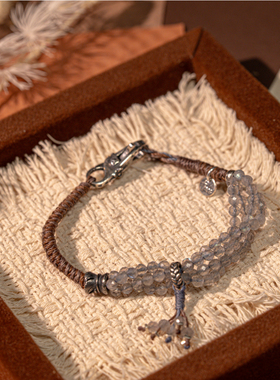 欧洲设计师TRÉE925银【月色流苏】原创小众设计手工手链