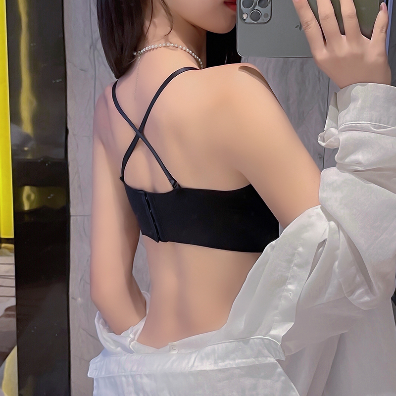 馨闻服饰旗舰店抹胸无肩带内衣女薄款夏季聚拢防滑大胸显小裹胸式隐形无痕文胸罩0