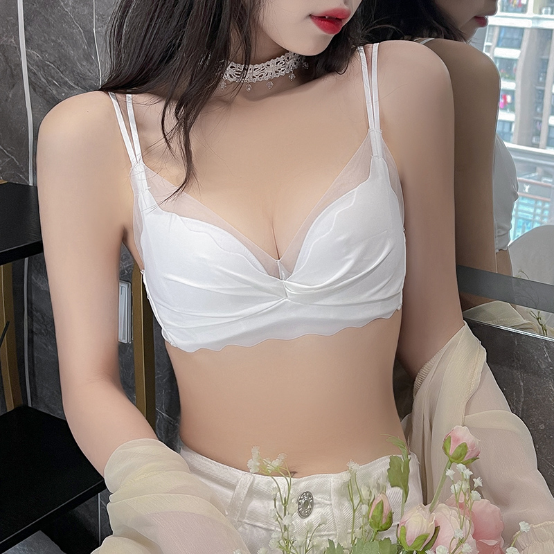 馨闻服饰旗舰店内衣女小胸聚拢薄款夏季无钢圈胸罩日系学生高中少女性感美背文胸0
