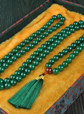 天然黄玛瑙佛珠玉石念珠佛珠项链玉石玉佩手链108颗项链念珠佛珠