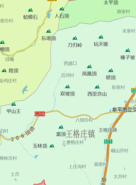 牟平区地图1.15烟台市高清折叠家用办公室书房装饰墙贴包邮
