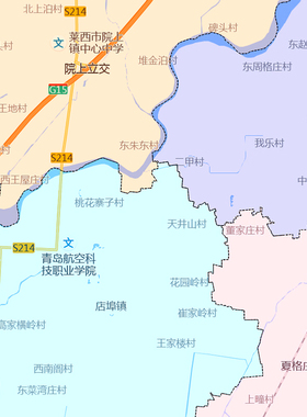 莱西市地图1.15青岛市高清折叠家用办公室书房装饰墙贴包邮