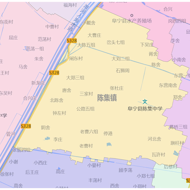 阜宁县地图1.15m盐城市折叠家用高清办公室书房装饰画墙贴包邮-图1