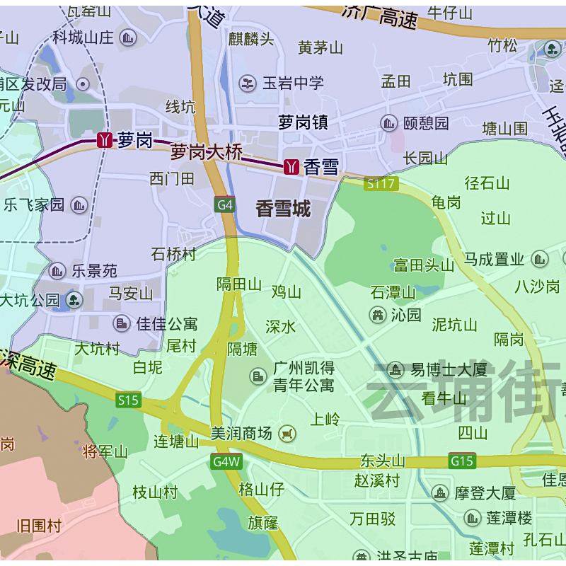 黄浦区地图1.15m广州市折叠版装饰画客厅沙发背景墙面壁画贴图-图0