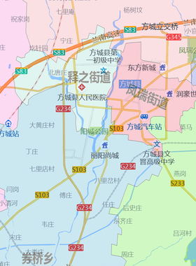 方城县地图1.15m行政交通区域划分新款南阳市折叠版装饰画墙贴