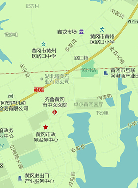 黄州区地图1.15m办公室书房装饰画黄冈市区域划分高清折叠版现货