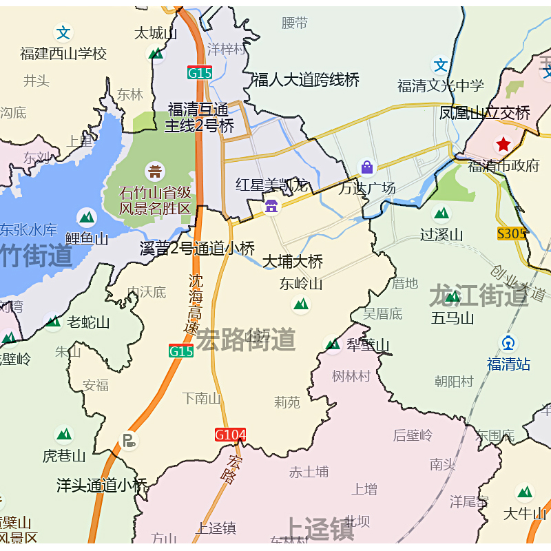 福清市地图1.15m福州市折叠版会议办公室装饰画客厅书房背景画-图1