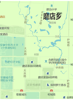 瑶海区地图1.15m合肥市折叠版会议办公室装饰画客厅书房背景画
