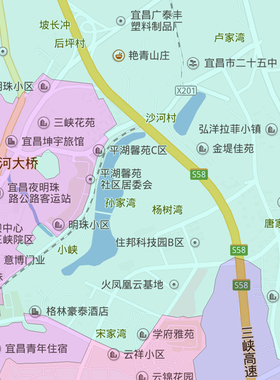 西陵区地图1.15m行政交通区域划分新款宜昌市折叠版高清装饰墙贴