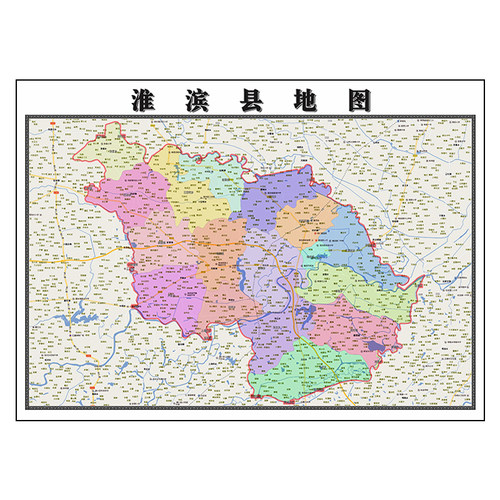 淮滨县地图1.15m办公室书房装饰画信阳市区域划分高清打印折叠版 - 图3