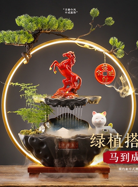 【高端】招财猫流水摆件开业送礼