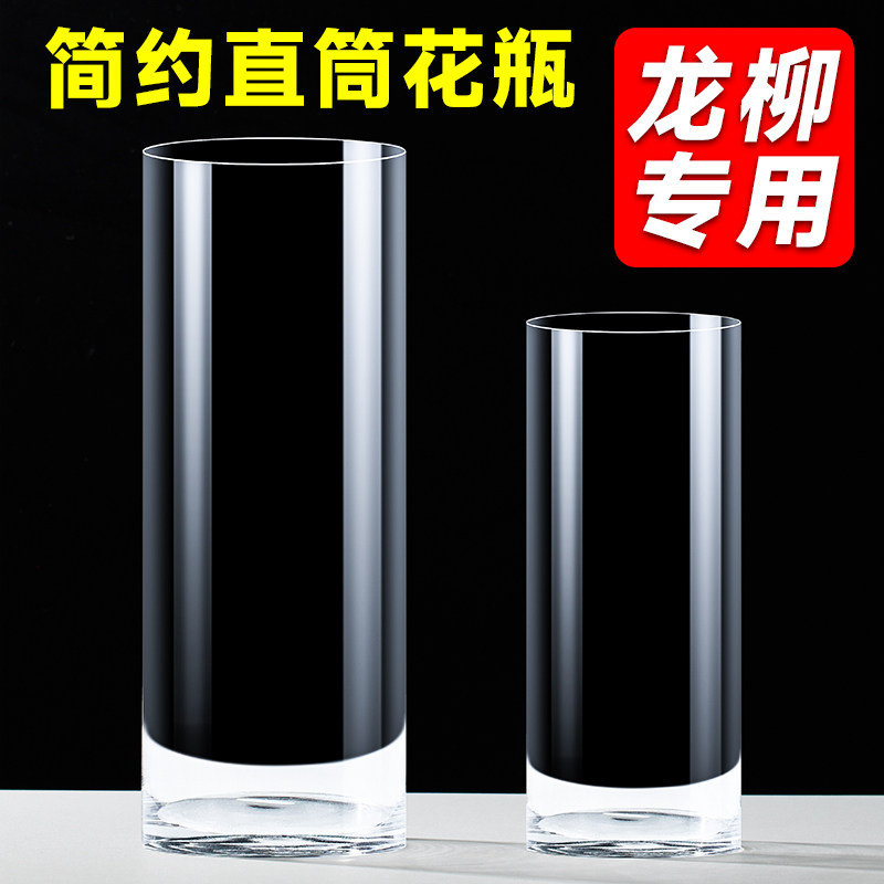 龙柳专用花瓶摆件客厅插花玻璃透明南天竹花瓶水培绿植水养高级感,淘宝优惠券,粉丝福利购,淘宝优惠卷