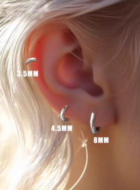 卡仕达纯银针简约没有女卡扣设计