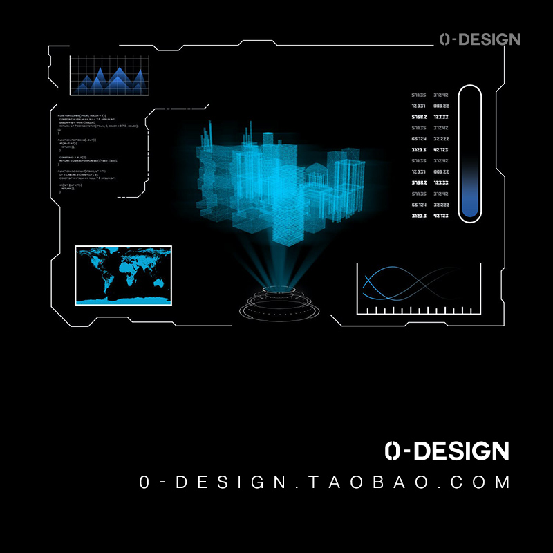 30款科幻未来赛博朋克HUD仪表盘数据图表分析ui界面ps设计素材 - 图0
