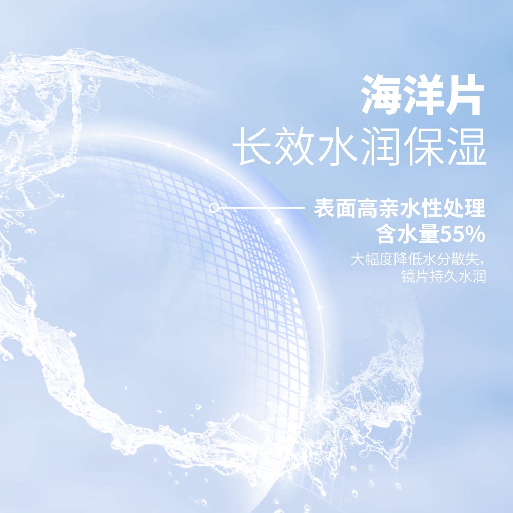 透明日抛20片】SweetColor维生素B12小粉片55%高含水隐形近视眼镜