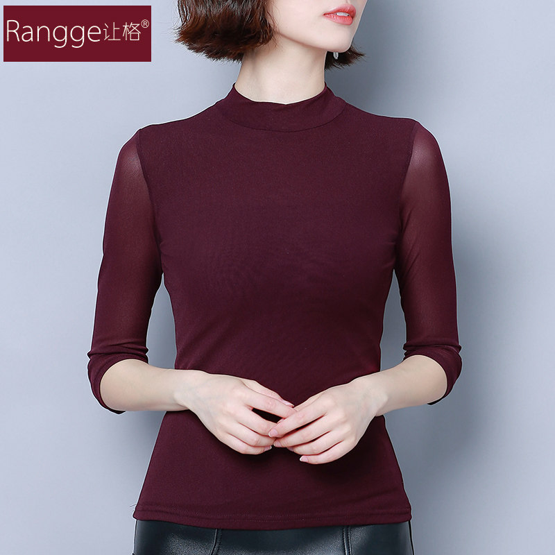 2020春夏新款中领网纱百搭纯色t恤 让格T恤