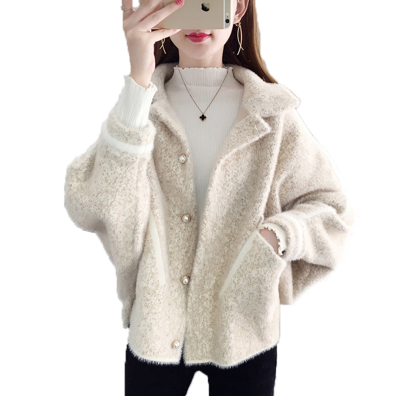 水貂绒外套秋冬2020新款短款开衫 唯朵莲短外套