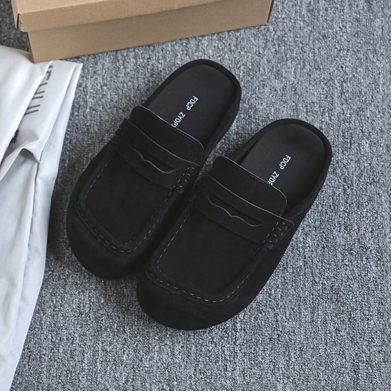 勃肯鞋男鞋豆豆鞋大头穆勒博肯鞋一脚蹬乐福鞋厚底复古休闲拖鞋男,淘宝优惠券,粉丝福利购,淘宝优惠卷