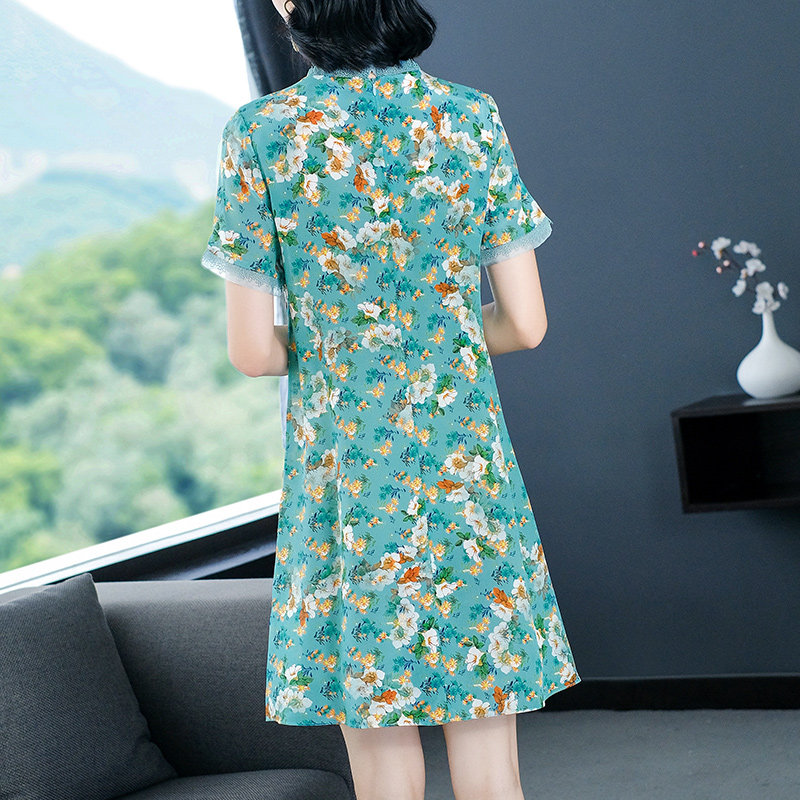 2022春夏新款桑蚕丝复古连衣裙子 主芙连衣裙