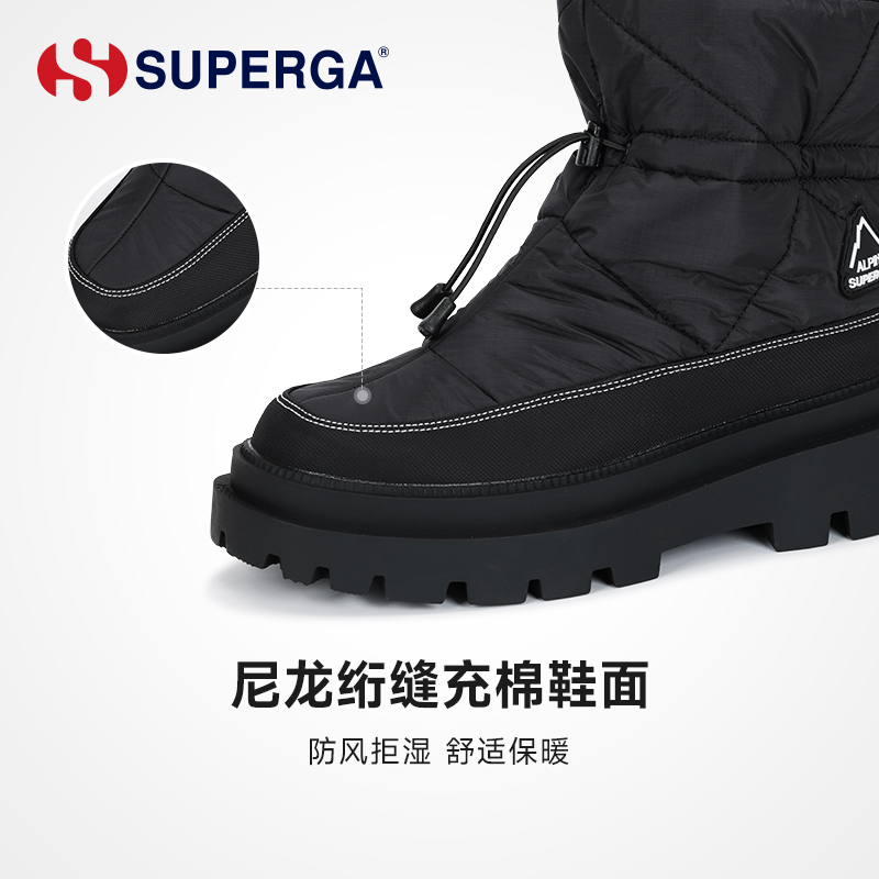 SUPERGA尼龙面加绒雪地靴女款防风防湿保暖休闲靴时尚百搭女鞋 - 图0