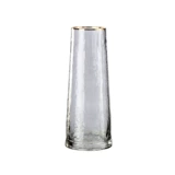 Северный холодный рисунок золотой прозрачный стеклянный ваза Оптовая легкая роскошная орнамент