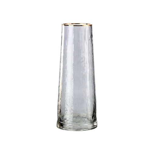 Северный холодный рисунок золотой прозрачный стеклянный ваза Оптовая легкая роскошная орнамент