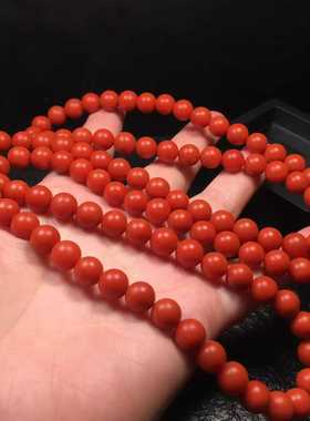 保山南红玛瑙108佛珠柿子红色色红料子润手串男女款玉石收藏百搭