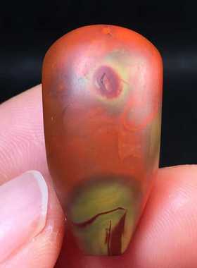 南红玛瑙精品绿皮包浆三通珠宝饰品diy配饰精美礼品时尚手串