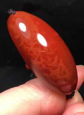 川料南红玛瑙腕扣手牌牛血红带火焰纹手工编织男女款玉石收藏百搭