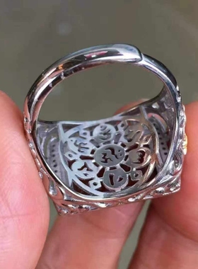 原矿瓦西南红玛瑙霸气男款马鞍戒指925银镶嵌活口设计个性独特料