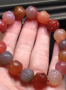 盐源玛瑙糖果色佛宝宝手链吊坠手串钟馗达摩大日如来绿松石手串女