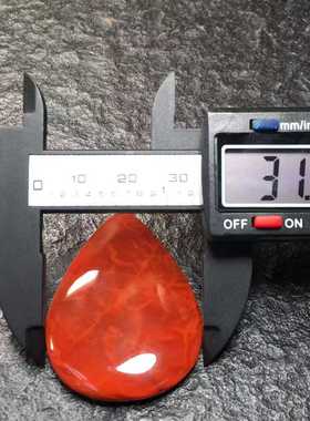 精品川料南红玛瑙水滴吊坠火焰纹挂件项链锁骨链男女款正宗