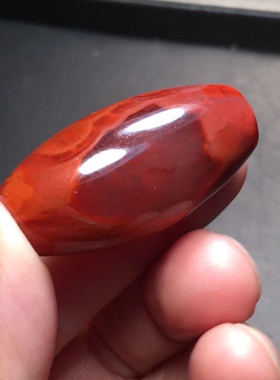 瓦西凉山南红勒子天珠盐源玛瑙三通复古背云流行时尚饰品手把摆件