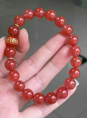 精品南红冰红DIY手串天河石极光23沉香水晶宝石手串戒指吊坠百搭