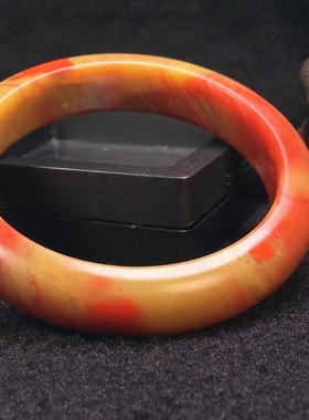 天然南红九口料包浆手镯1234567890㎜手串链满肉满色辣椒锦红包浆