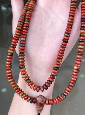 天然南红包浆料算盘珠毛衣链盐源1234567890㎜手串链满肉满色辣椒