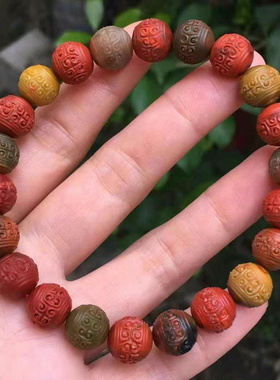 云南巧家南红绿皮包浆回纹手串盐和田玉碧玉手镯锁骨链吊坠百搭女