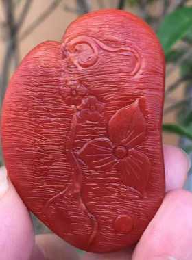 保山南红玛瑙吊坠挂件雕件度母菩萨珠宝古玩收藏旧物件手串吊坠男