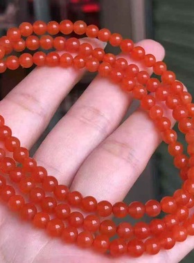 云南保山冰红手链盐源玛瑙和田玉碧玉手镯锁骨链吊坠手串百搭女款