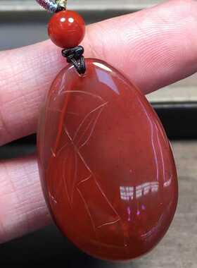 精品瓦西南红玛瑙年年有余和和美美苏工俏色包浆个性男女款吊坠