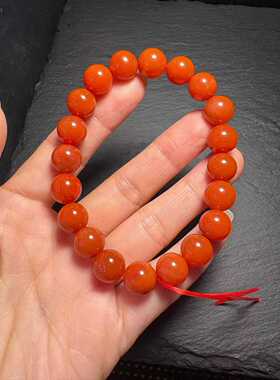 凉山南红玛瑙手串手链9㎜佛珠念珠diy精美盘玩包浆收藏男女款