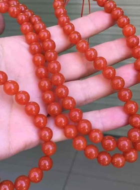保山南红玛瑙亮光大佛珠8㎜珠光宝气手串手链男女款收藏级别玉石