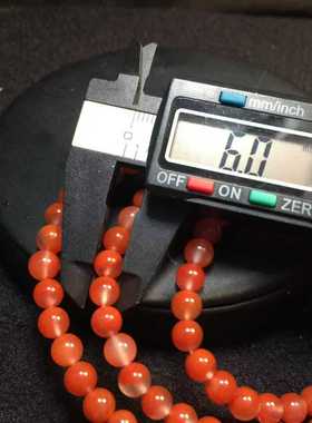 凉山南红玛瑙聚宝盆佛珠手链6㎜念珠diy精美盘玩包浆收藏手持手串