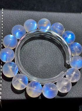 月光石手串手链老矿15㎜珠宝古玩收藏旧物件手串吊坠挂件男女款