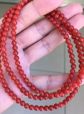 川料南红玛瑙圆珠佛珠多圈4.5㎜实体店拿货实惠捡漏玉石饰品