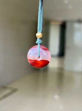 南红玛瑙冰飘花鸡血红聚宝盆平安扣吊坠精美饰品男女款玉石意境
